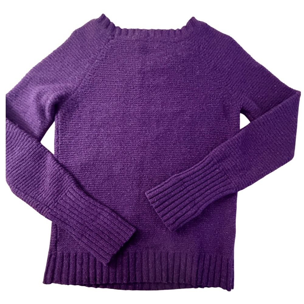 Y2K Mossimo Supply Co Purple Cable Knit‎ Wool Blend Cable Knit Sweater Small - Picture 2 of 5